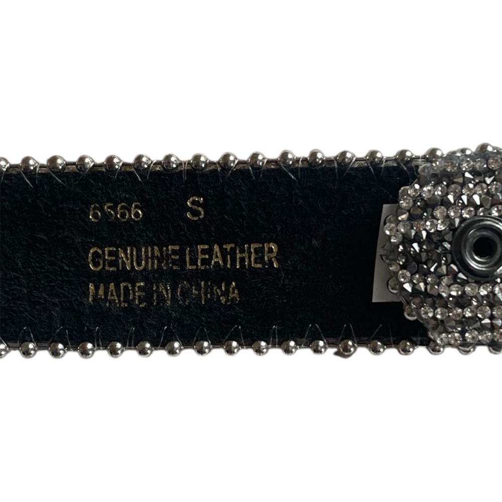 Embellished Black Crystal Western Belt with Decorative Buckle - Picture 2 of 7